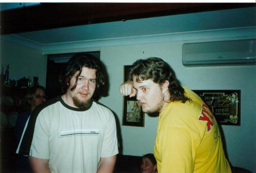 Me beating Stu Mullet warming party action